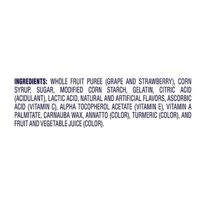 Welchs Strawberry Fruit Snacks, 12 x 5 oz Case - Ingredients label