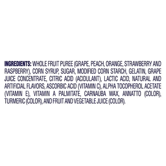 Welchs Mixed Fruit Fruit Snacks, 12 x 5 oz Case - Ingredients label