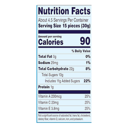 Welchs Mixed Fruit Fruit Snacks, 12 x 5 oz Case - Nutrition facts label