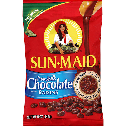 Sun-Maid Milk Chocolate Covered Raisins, 48 x 5 oz Case - Candy & Confections