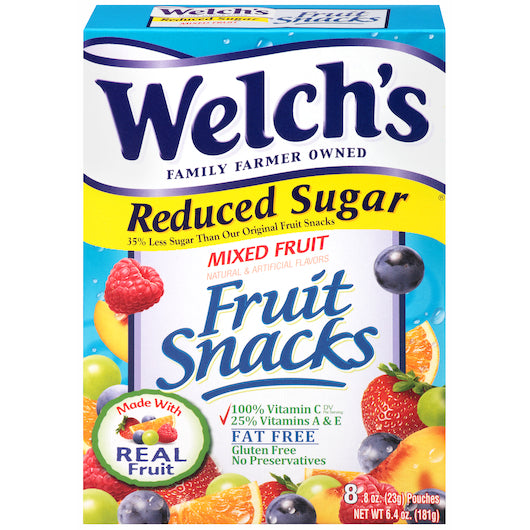 Welch's Mixed Fruit Reduced Sugar Fruit Snack, 8 x 8 x 0.8 oz Case - DOT product image 4