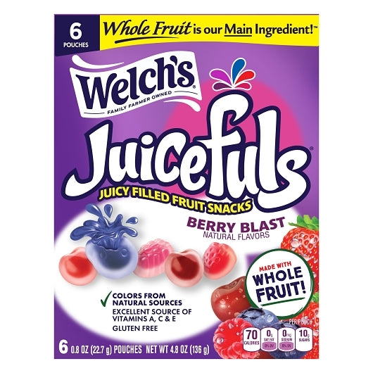 Welch's Juicefuls Berry Blast, 8 x 6 x 0.8 oz Case - Snacks