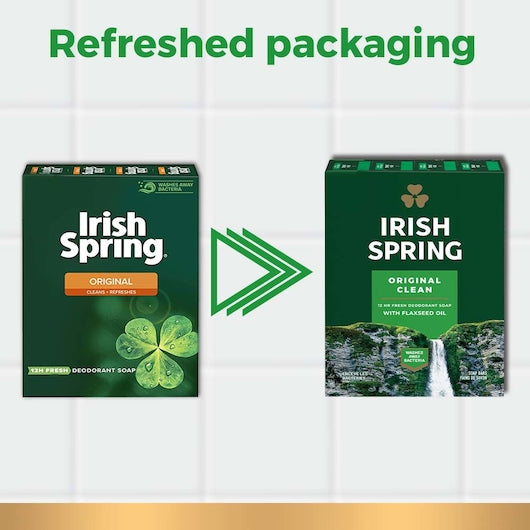 Irish Spring Bar Soap Original 3 Bar, 18 x 11.25 oz Case - Cleaners & Sanitizers