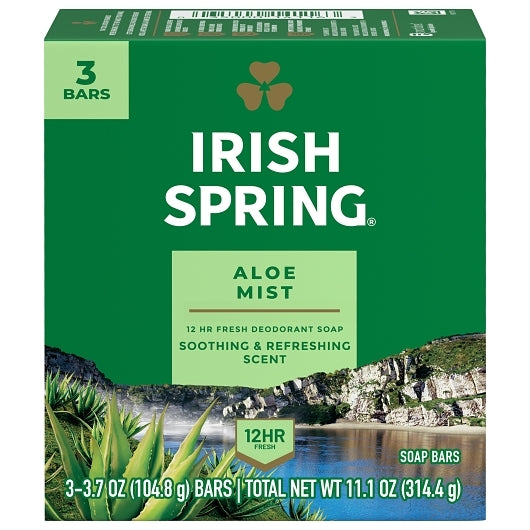 Irish Spring Bar Soap Aloe 3 Bar, 18 x 11.1 oz Case - Cleaners & Sanitizers