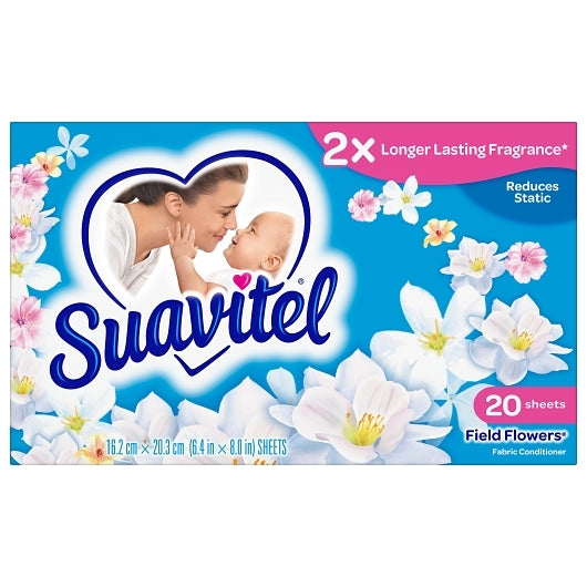 Suavitel Dryer Sheets Field Flower, 15 x 20 each Case - Cleaners & Sanitizers
