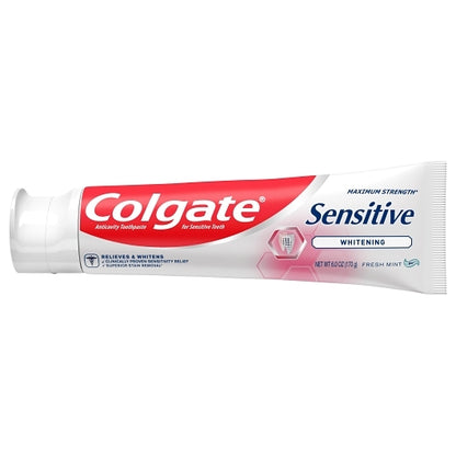 Colgate Maximum Strength Sensitive Whitening Fresh Mint Toothpaste, 4 x 6 x 6 oz Case - DOT product image 7