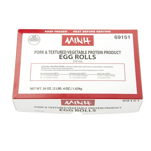 Minh Pork & Vegetable Egg Roll, 1 x 72 x 3 oz Case - DOT product image 2