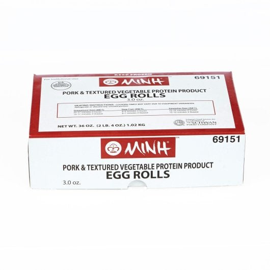 Minh Pork & Vegetable Egg Roll, 1 x 72 x 3 oz Case - Frozen Snacks & Appetizers