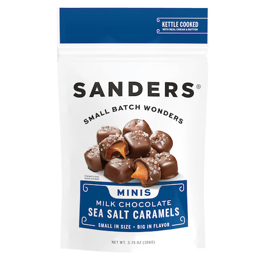 Sanders Milk Chocolate Sea Salt Caramel Mini Bites, 12 x 3.75 oz Case - Candy & Confections