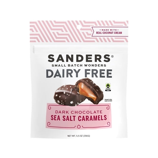 Sanders Fair Trade Dairy Free Dark Chocolate Sea Salt Caramels, 6 x 5.5 oz Case - Candy & Confections - image 2
