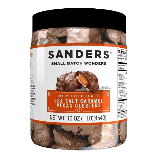 Sanders Milk Chocolate Sea Salt Caramel Pecan Clusters, 6 x 16 oz Case - Candy & Confections