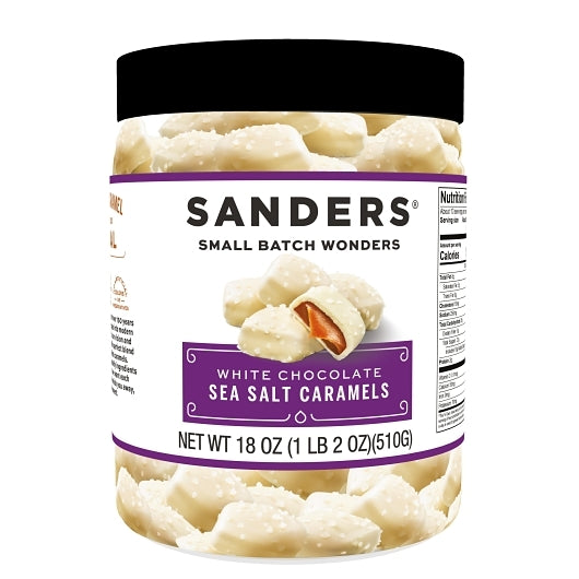 Sanders White Chocolate Sea Salt Caramels, 6 x 18 oz Case - Candy & Confections