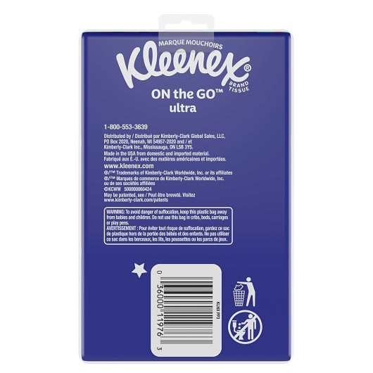 Kleenex Facial Tissue Pocket Pack 3 Pack, 36 x 30 ct Case - Janitorial Supplies