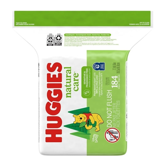 Huggies Baby Wipes Natural Care Fragrance Free, 3 x 184 ct Case - Health & Personal Care