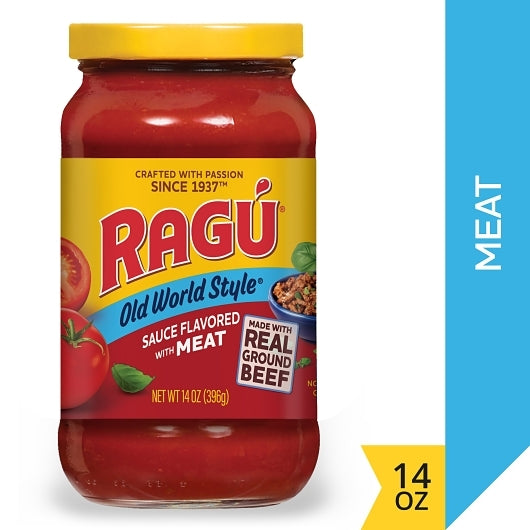 Ragu Sauce with Meat Spaghetti, 12 x 14 oz Case - Pantry Ingredients