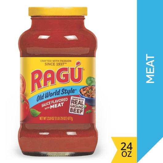 Ragu Sauce W/meat, 12 x 23.9 oz Case - Condiments & Sauces