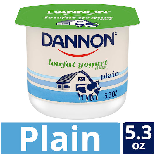 Dannon All Natural Low Fat Plain Yogurt, 12 x 5.3 oz Case - DOT product image 3