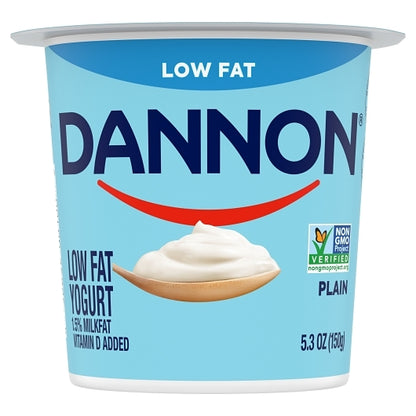 Dannon All Natural Low Fat Plain Yogurt, 12 x 5.3 oz Case - DOT product image 2