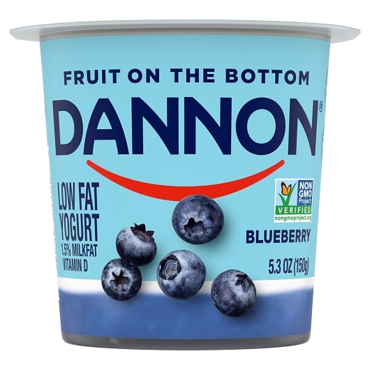 Dannon Low Fat Fruit on the Bottom Blueberry Yogurt, 12 x 5.3 oz Case - DOT product image 2