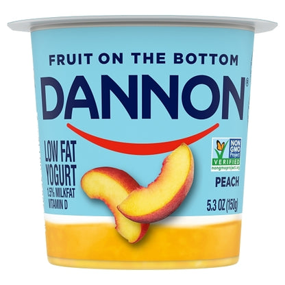 Dannon Low Fat Fruit on the Bottom Peach Yogurt, 12 x 5.3 oz Case - DOT product image 2