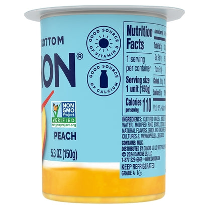 Dannon Low Fat Fruit on the Bottom Peach Yogurt, 12 x 5.3 oz Case - DOT product image 6