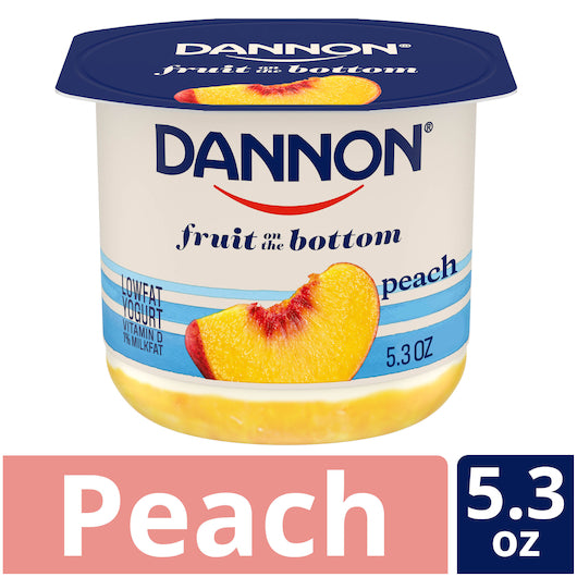Dannon Low Fat Fruit on the Bottom Peach Yogurt, 12 x 5.3 oz Case - DOT product image 4