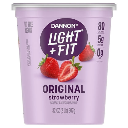 Light & Fit Nonfat Strawberry Yogurt, 6 x 32 oz Case - Cheese & Dairy