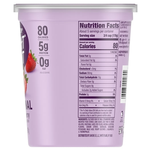 Light & Fit Nonfat Strawberry Yogurt, 6 x 32 oz Case - DOT product image 3