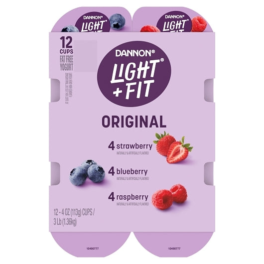 Light and Fit Nonfat 4 Strawberry, 4 Raspberry, and 4 Blueberry Yogurt, 4 x 48 oz Case - DOT product image 4