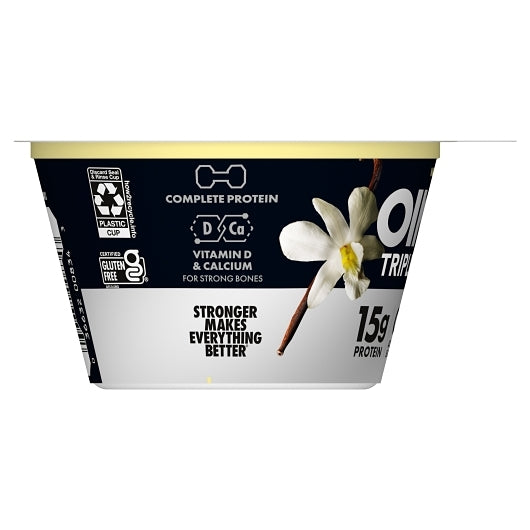 Oikos Triple Zero Nonfat Vanilla Blended Greek Yogurt, 12 x 5.3 oz Case - DOT product image 3