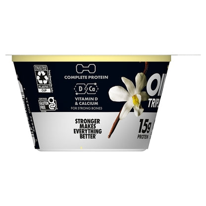 Oikos Triple Zero Nonfat Vanilla Blended Greek Yogurt, 12 x 5.3 oz Case - DOT product image 3