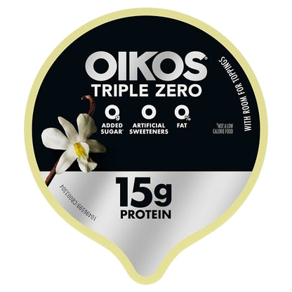Oikos Triple Zero Nonfat Vanilla Blended Greek Yogurt, 12 x 5.3 oz Case - DOT product image 5