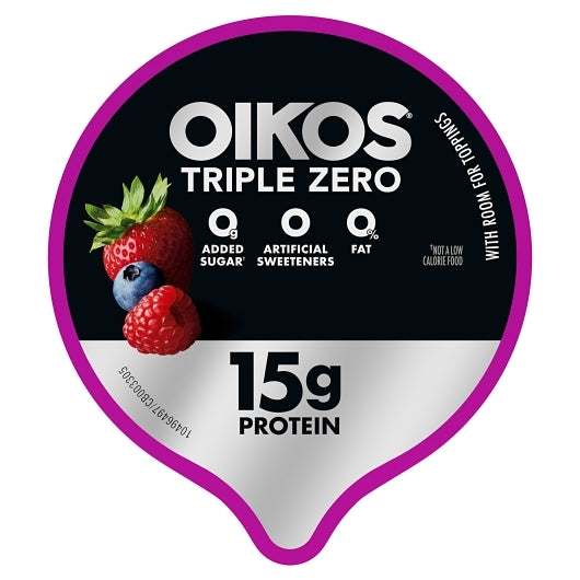Oikos Triple Zero Mixed Berry Yogurt, 12 x 5.3 oz Case - DOT product image 4