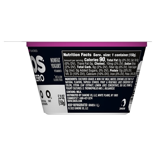 Oikos Triple Zero Mixed Berry Yogurt, 12 x 5.3 oz Case - DOT product image 3