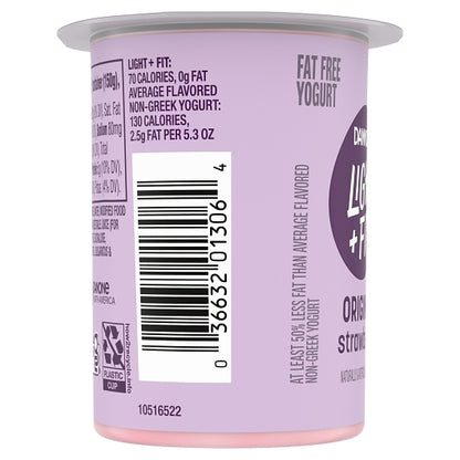 Light and Fit Nonfat Strawberry Yogurt, 12 x 5.3 oz Case - DOT product image 3