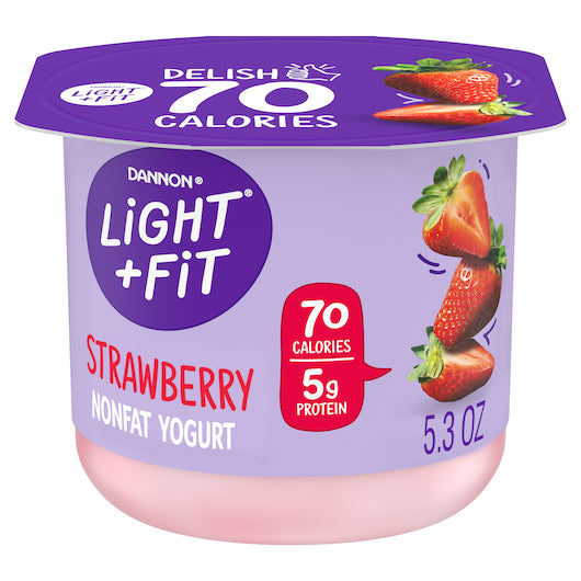 Light and Fit Nonfat Strawberry Yogurt, 12 x 5.3 oz Case - DOT product image 2