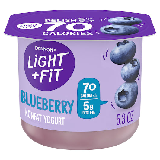 Light & Fit Nonfat Blueberry Yogurt, 12 x 5.3 oz Case - DOT product image 2