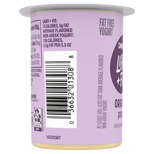 Light and Fit Nonfat Peach Yogurt, 12 x 5.3 oz Case - DOT product image 3