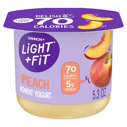 Light and Fit Nonfat Peach Yogurt, 12 x 5.3 oz Case - DOT product image 2