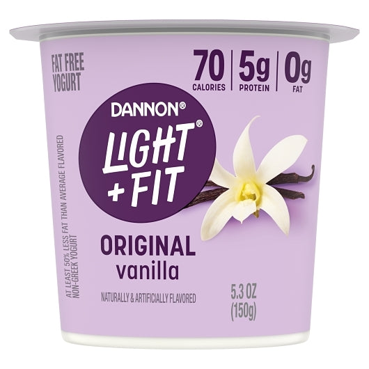 Light & Fit Nonfat Vanilla Yogurt, 12 x 5.3 oz Case - Cheese & Dairy