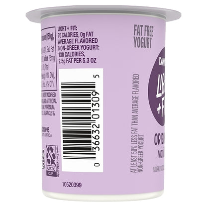 Light & Fit Nonfat Vanilla Yogurt, 12 x 5.3 oz Case - DOT product image 2