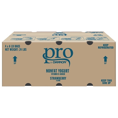 Dannon Pro Traditional Strawberry Yogurt, 1 x 24 lb Case - Cheese & Dairy