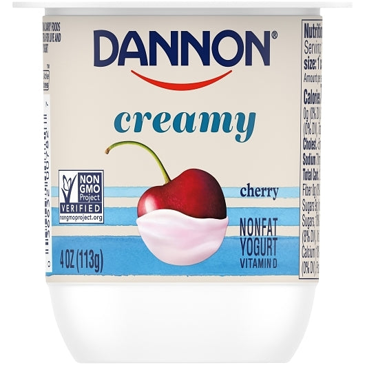 Dannon Twin Pack Raspberry and Cherry Creamy Yogurt, 48 x 4 oz Case - DOT product image 2