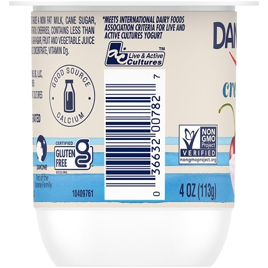 Dannon Twin Pack Raspberry and Cherry Creamy Yogurt, 48 x 4 oz Case - DOT product image 3
