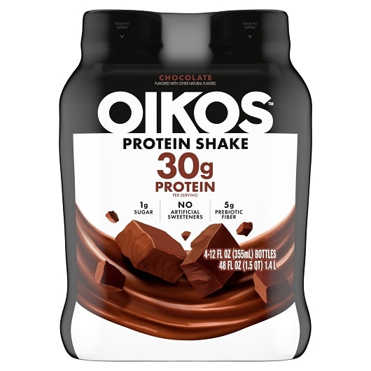 Oikos Ready To Drink Chocolate Protein Shake, 3 x 48 fl oz Case - Nutrition Drinks - image 2