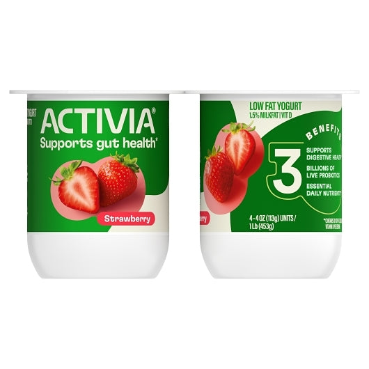 Activia Low Fat Strawberry Yogurt, 6 x 16 oz Case - Cheese & Dairy