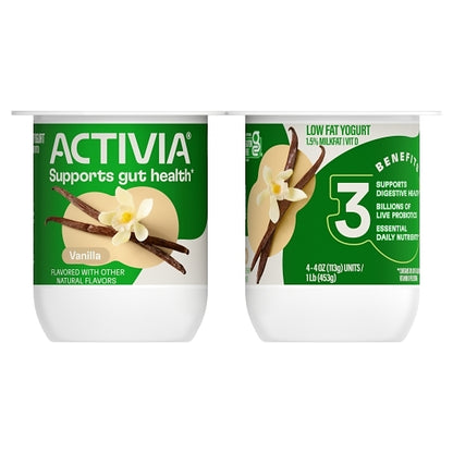 Activia Vanilla Probiotic Yogurt, 4 Ounce - 24 per case. - DOT product image 1