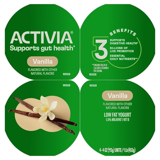 Activia Vanilla Probiotic Yogurt, 4 Ounce - 24 per case. - DOT product image 4