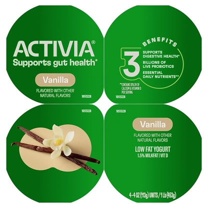 Activia Vanilla Probiotic Yogurt, 4 Ounce - 24 per case. - DOT product image 4
