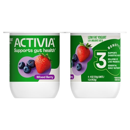 Activia Low Fat Mixed Berry Yogurt, 6 x 16 oz Case - Cheese & Dairy